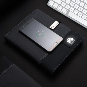 Wireless Power Bank Notebook with LED Lamp | Portable Charging & Light Combo