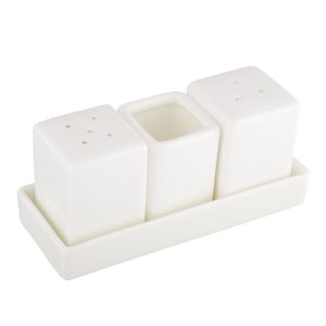 4-Piece Salt & Pepper Ceramic Set MOQ 120 sets. FOB 🇨🇳 $1.00 per set