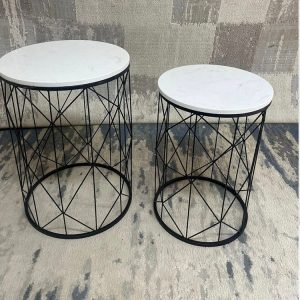 2 PCs Marble Top Black Table Set MOQ 24 sets. FOB 🇨🇳 $20.00