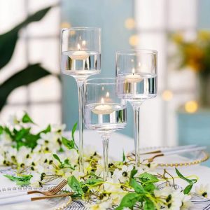 3pc Glass Candle Holder MOQ 60 sets (Set of 3). FOB 🇨🇳 $4.50